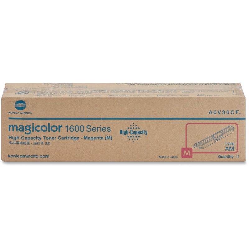 Konica Minolta magicolor 1600 Series high-capacity magenta toner cartridge in retail packaging