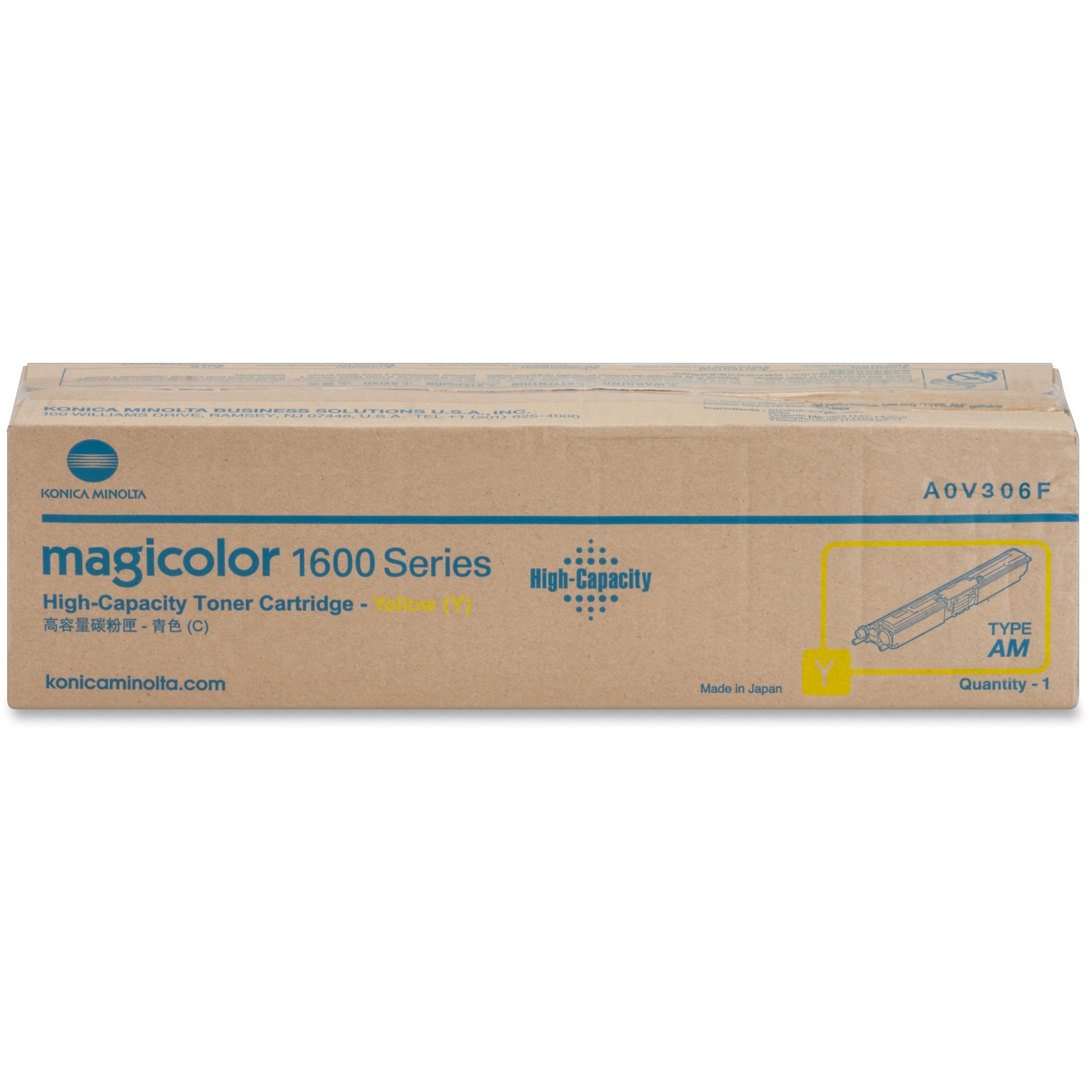 Konica Minolta MagiColor 1600 High Yield Yellow Toner Cartridge, 2500 Pages, Original Laser Print Technology, Compatible with 1650EN Printer - A0V306F (1 Year Warranty)