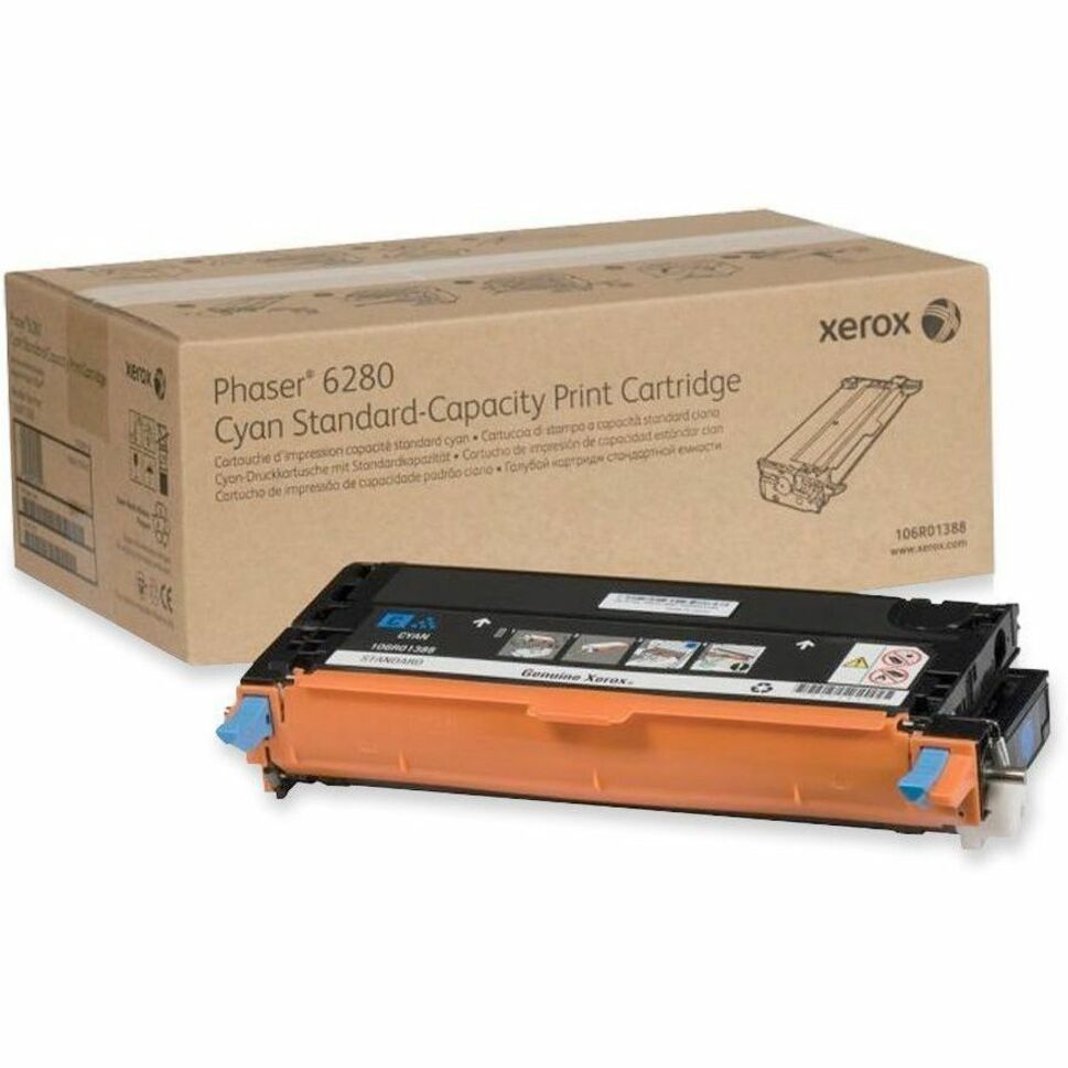 Xerox 106R01388 Phaser 6280 Standard Toner Cartridge, Cyan, 2200 Page Yield