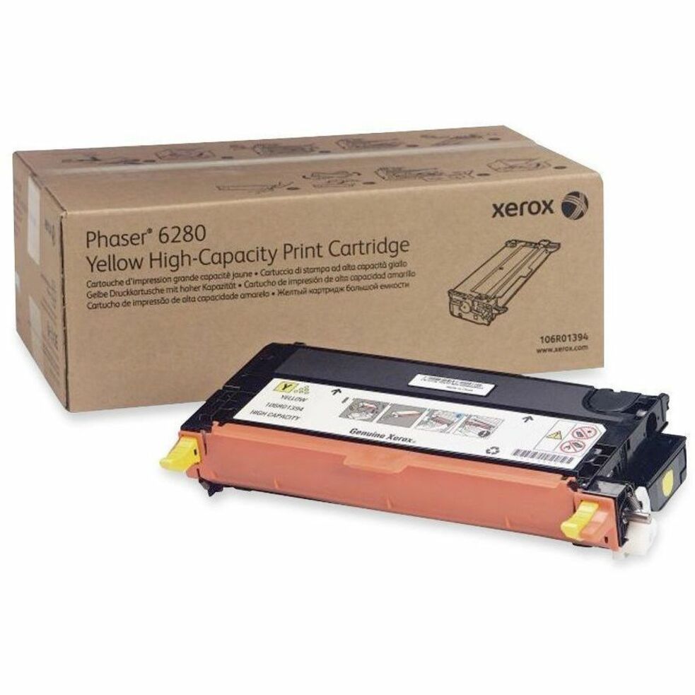 Xerox 106R01394 Phaser 6280 High Capacity Toner Cartridge, Yellow, 5900 Pages Yield