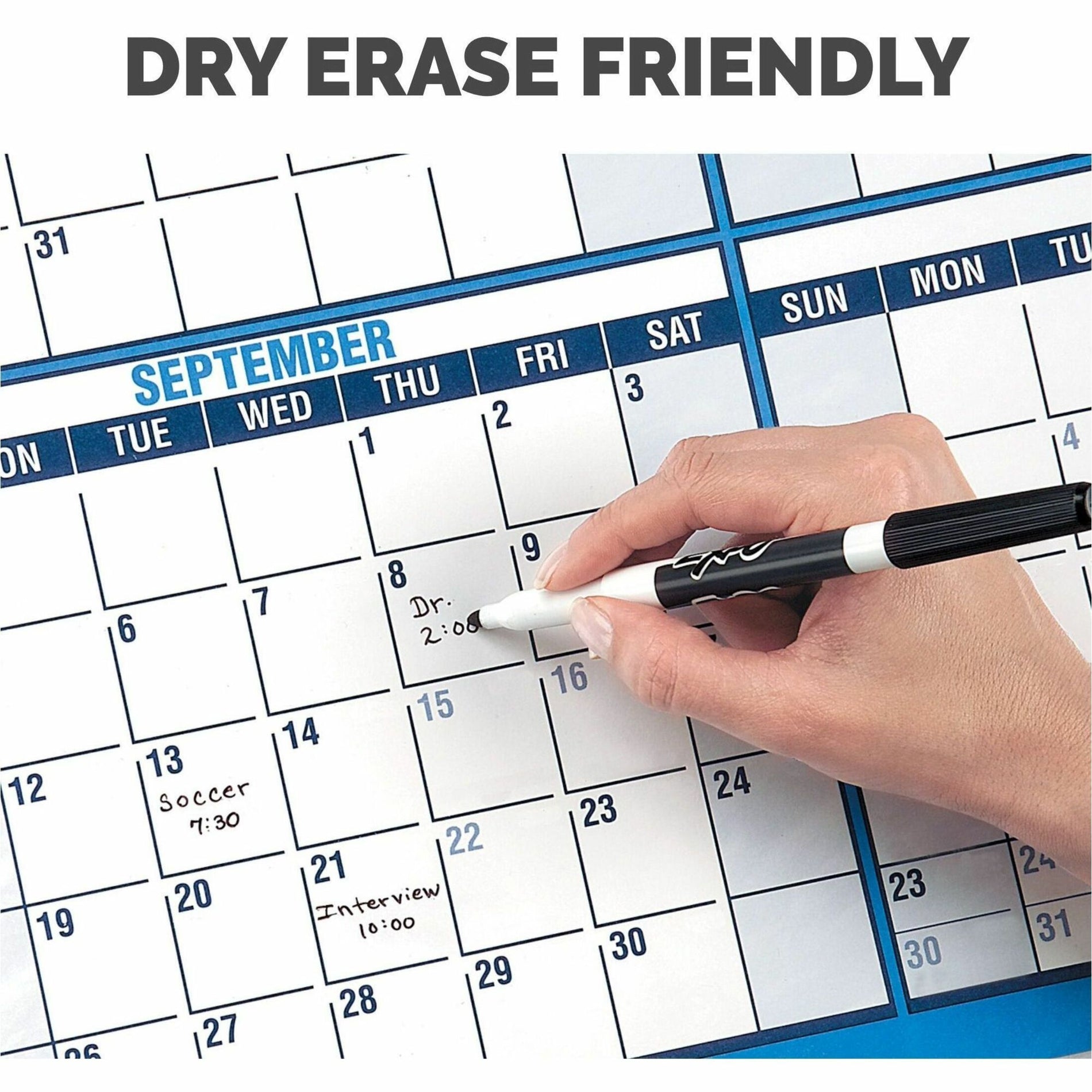 Hand writing on laminated calendar with dry-erase marker-alternate-image14