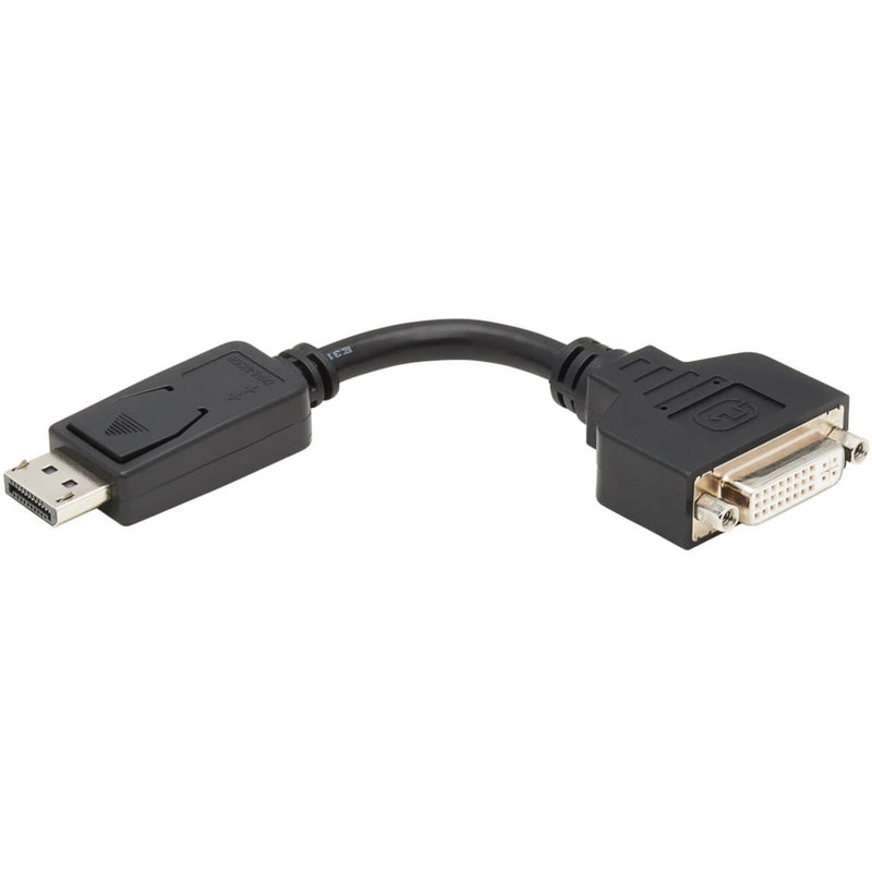 Full length view of Tripp Lite DisplayPort to DVI adapter showing curved design