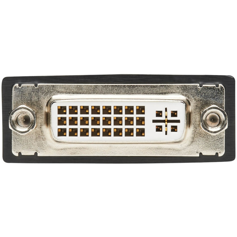 Detailed view of DVI connector pin array on Tripp Lite adapter