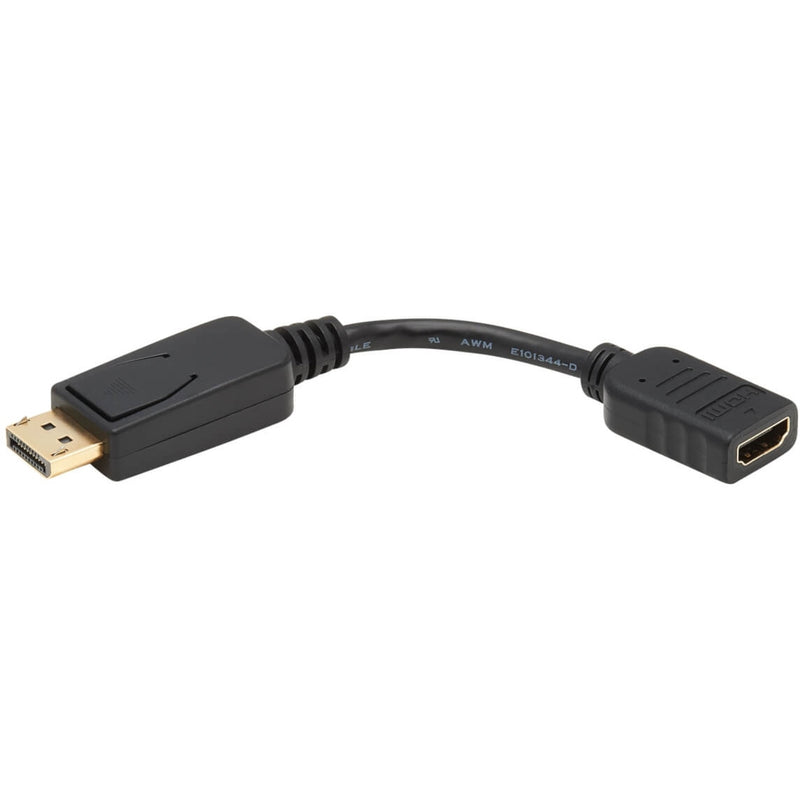 Angled view of DisplayPort to HDMI adapter showing sleek profile design