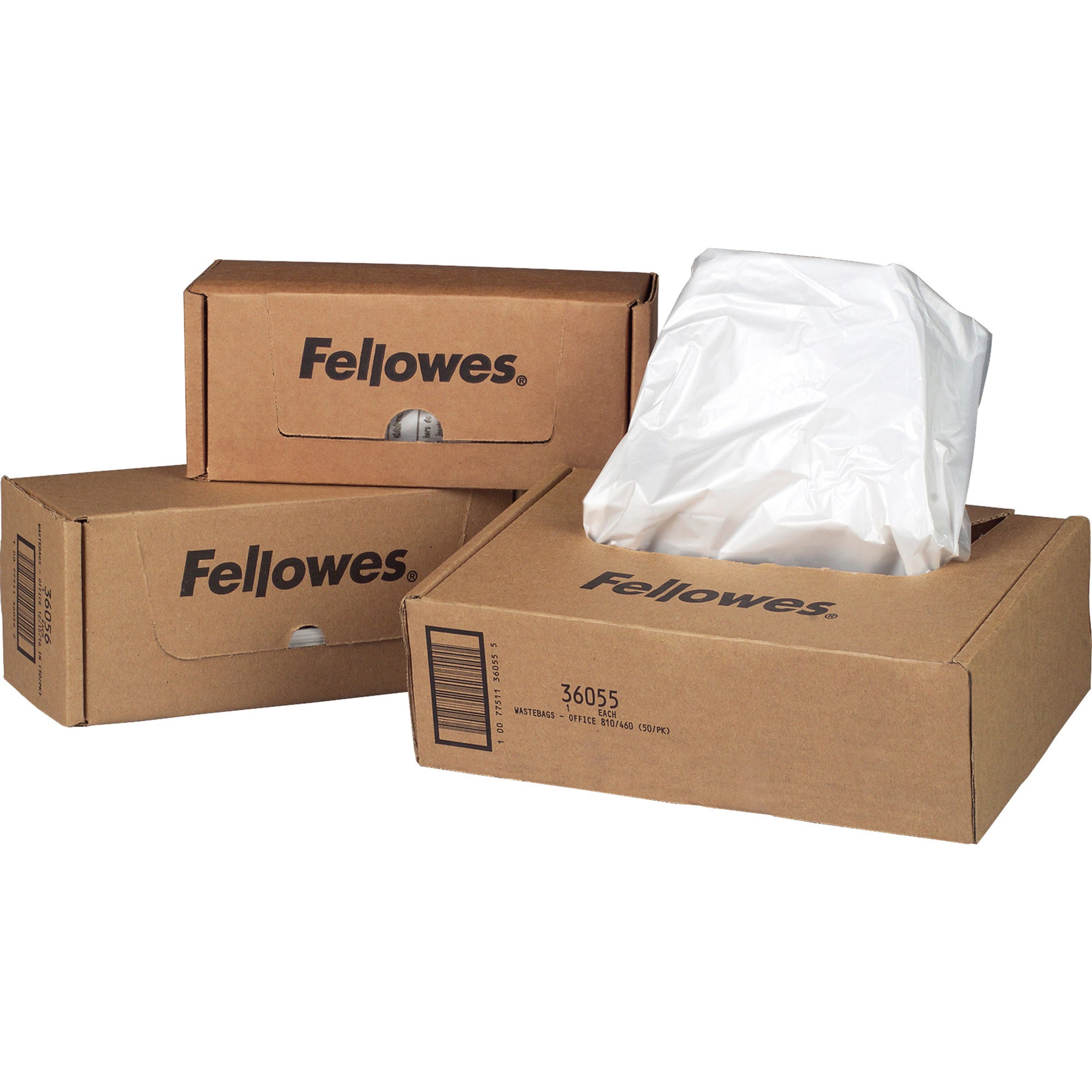 Bolsas de desechos triturados Fellowes 36054 de la serie 125/225/2250 duraderas desechables reciclables capacidad de 20 galones