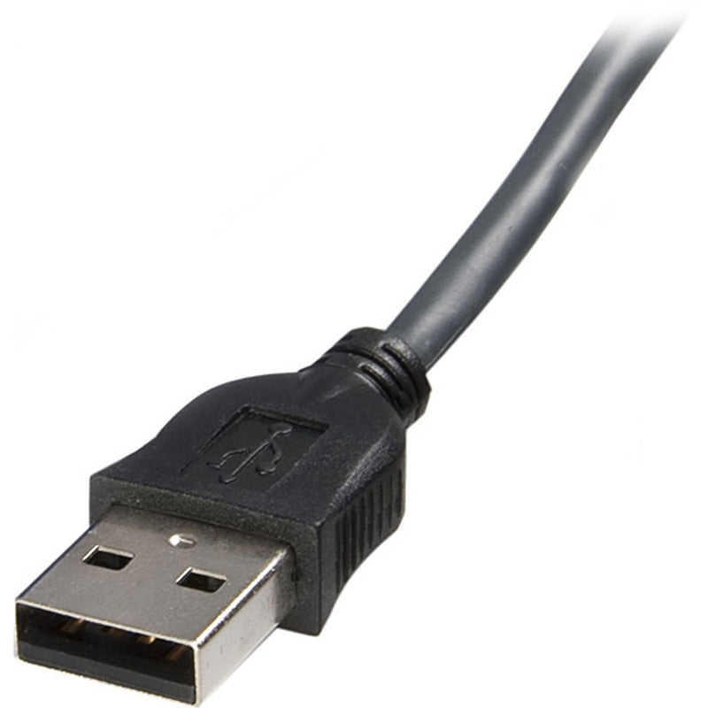 Close-up of USB Type-A connector with black housing