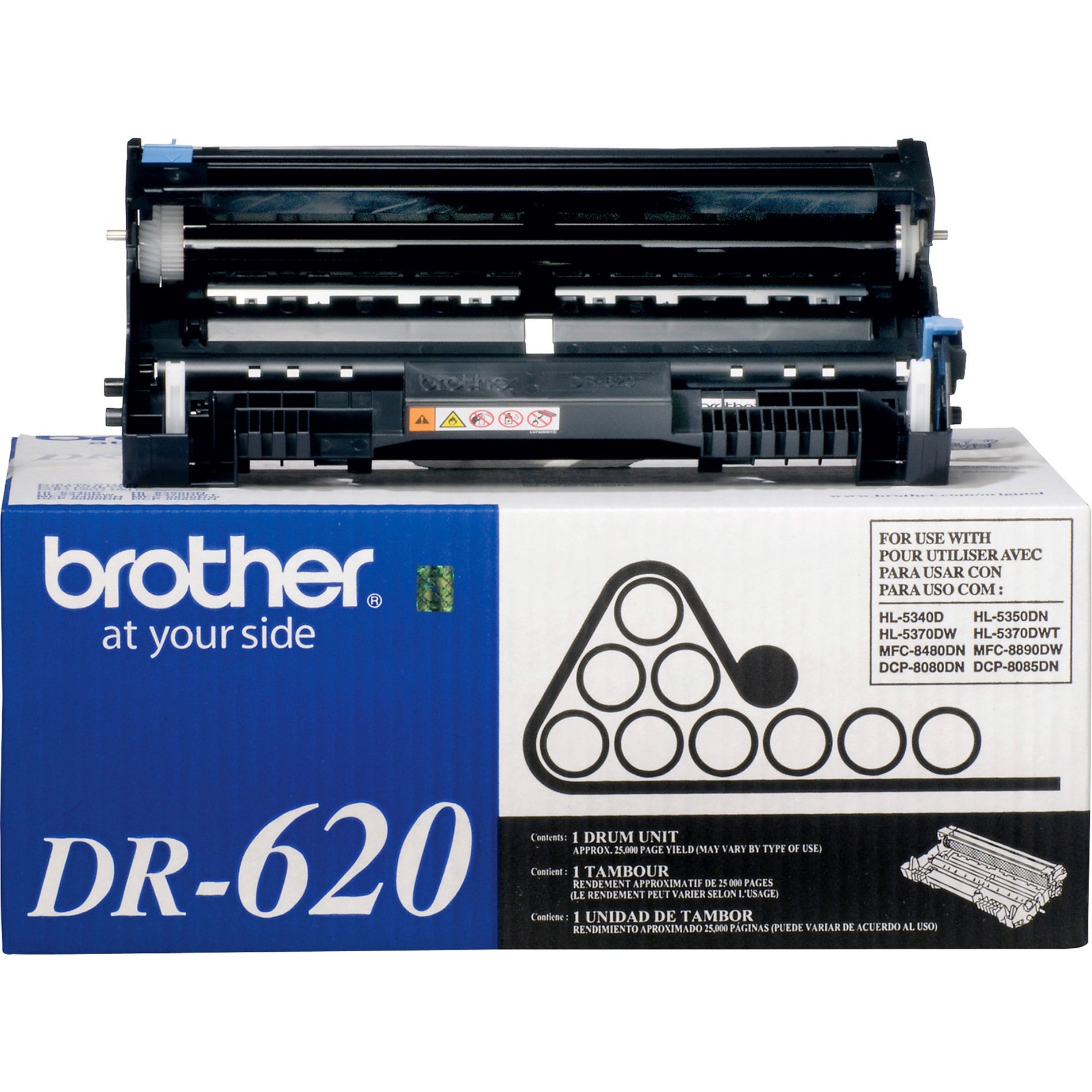 Brother DR620 Tambour Laser - Haute capacité Compatible avec les imprimantes Brother - DCP-8080DN DCP-8085DN HL-5340D HL-5350DN HL-5370DW HL-5370DWT MFC-8480DN MFC-8680DN MFC-8890DW MFC-8690DW