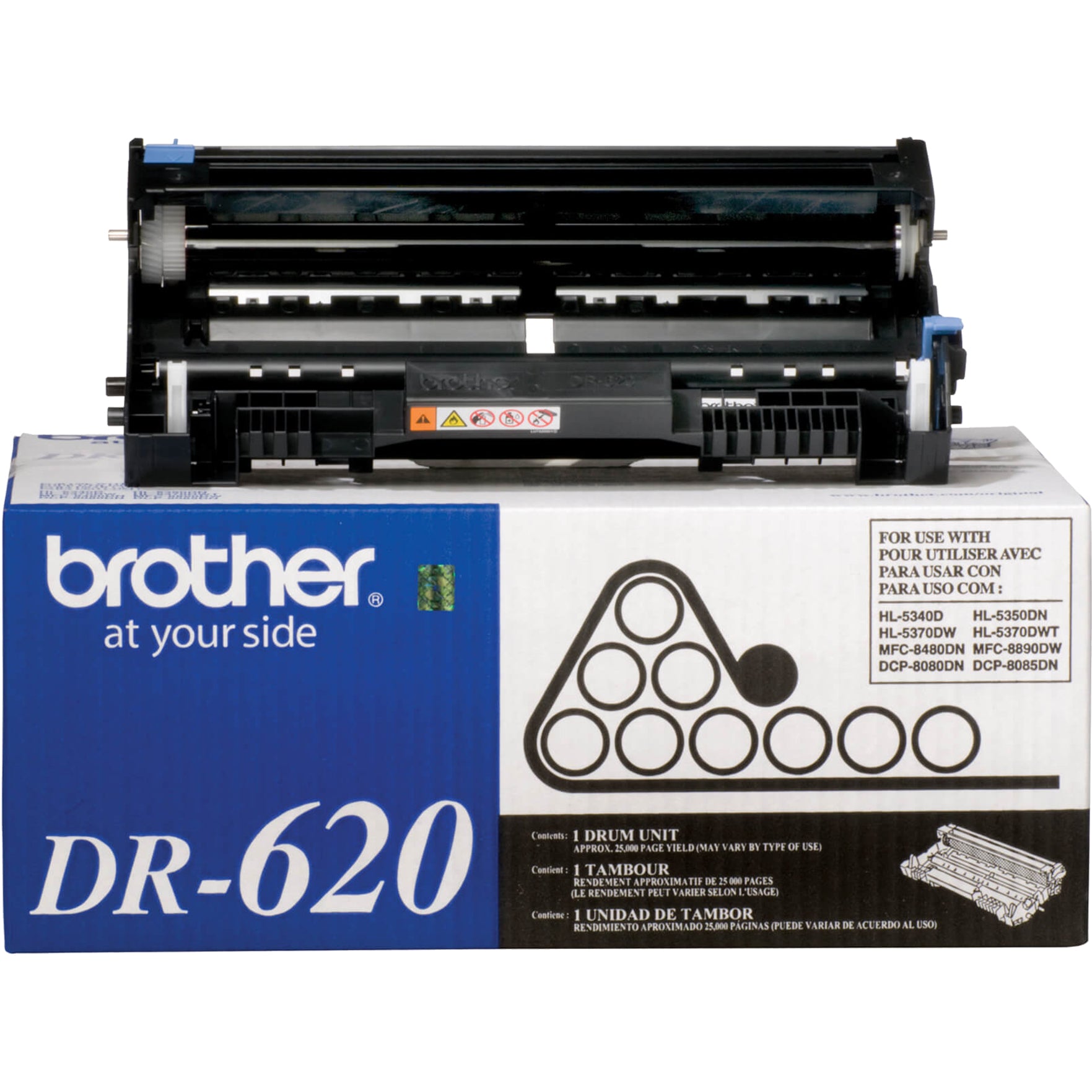 Brother DR620 Tambour Laser - Haute capacité Compatible avec les imprimantes Brother - DCP-8080DN DCP-8085DN HL-5340D HL-5350DN HL-5370DW HL-5370DWT MFC-8480DN MFC-8680DN MFC-8890DW MFC-8690DW