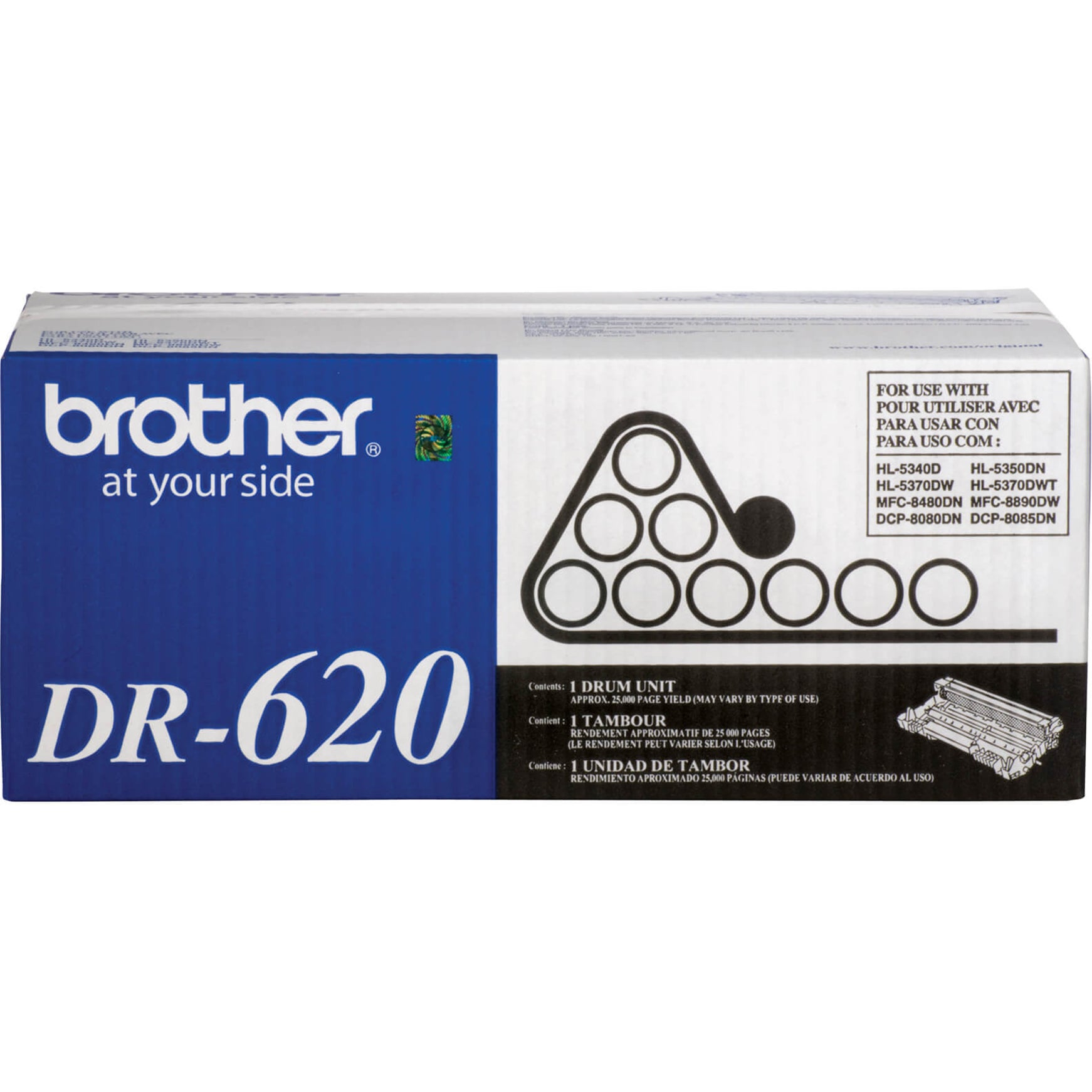 Brother DR620 Tambour Laser - Haute capacité Compatible avec les imprimantes Brother - DCP-8080DN DCP-8085DN HL-5340D HL-5350DN HL-5370DW HL-5370DWT MFC-8480DN MFC-8680DN MFC-8890DW MFC-8690DW