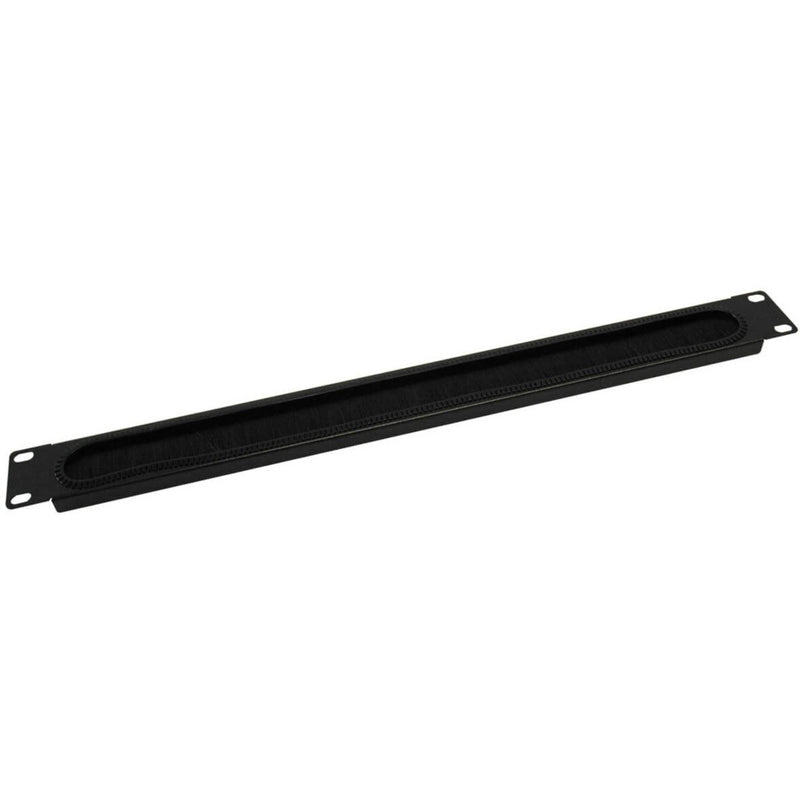 Tripp Lite SR1UBRUSH 1U black rack-mount cable pass-through panel with integrated brush strip for server cabinet airflow management