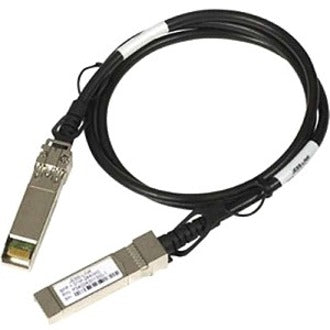 Juniper EX-SFP-10GE-DAC-1M twinax copper cable with SFP+ connectors, showing black cable and metal terminations