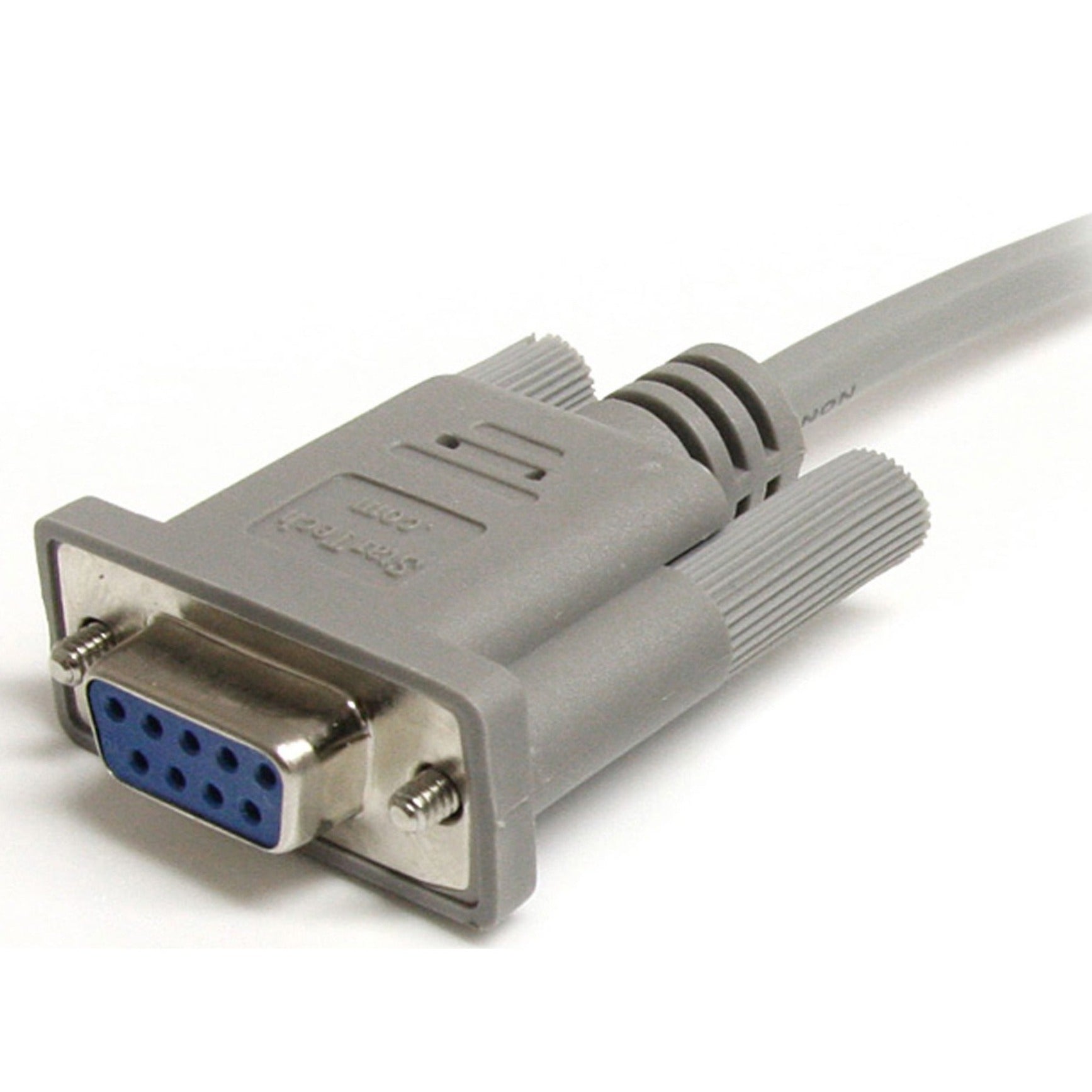 Close-up view of the female DB9 connector on StarTech.com serial cable-alternate-image2