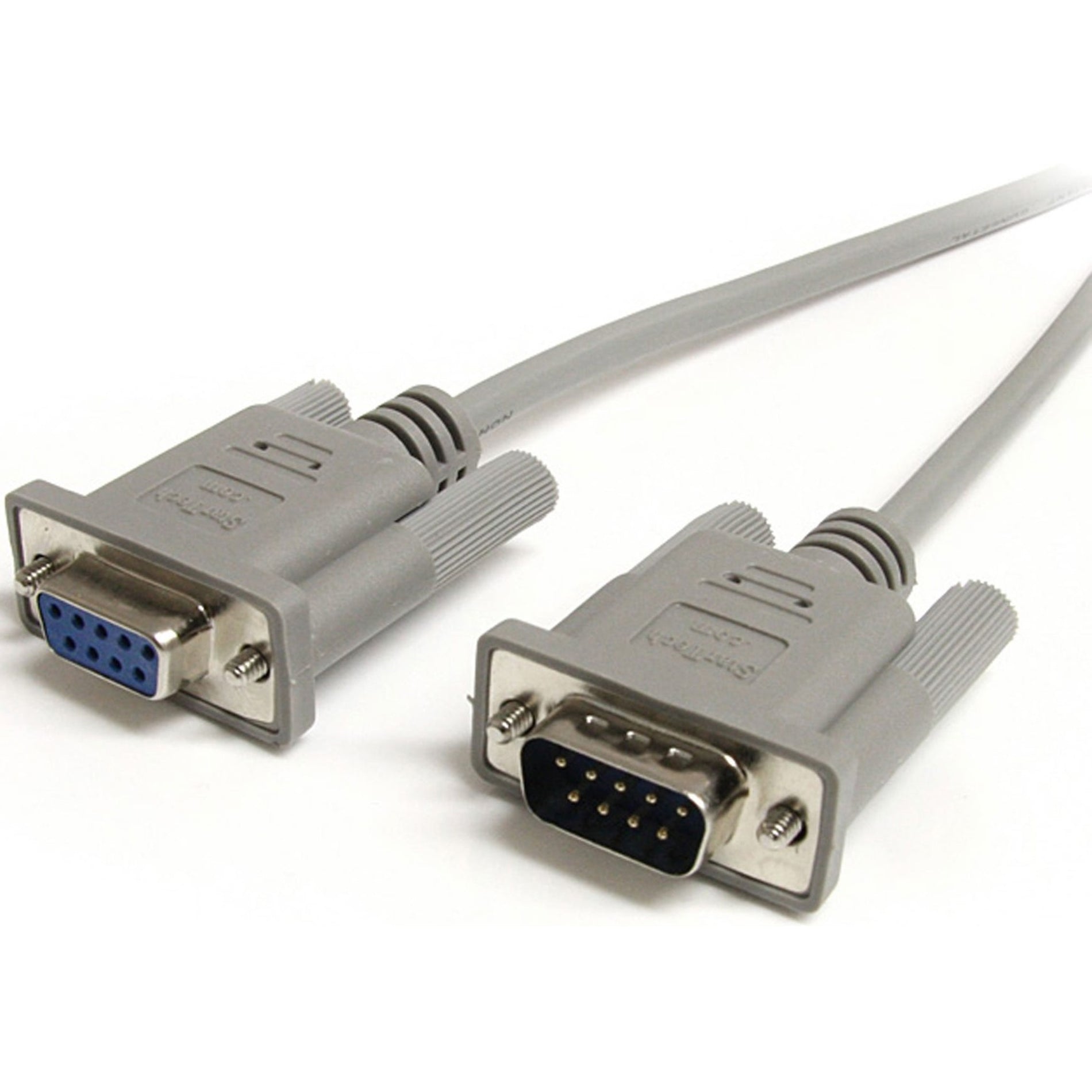 StarTech.com 25ft DB9 serial extension cable showing male and female connectors-alternate-image1