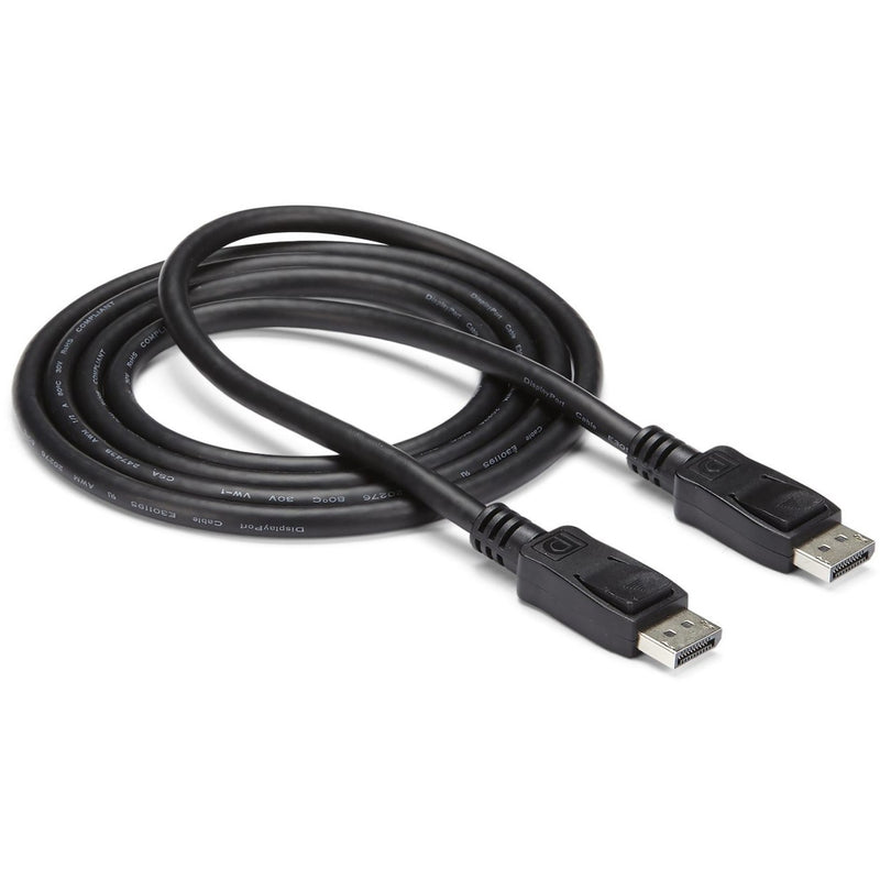 DisplayPort cable coiled to show length and build quality