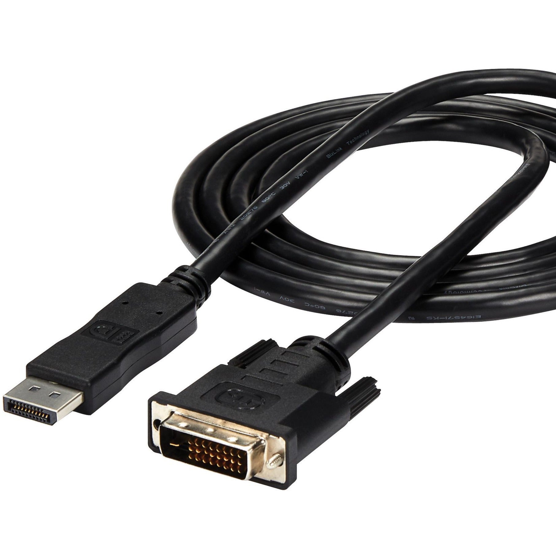 StarTech.com DP2DVIMM6 DisplayPort to DVI Cable, 6 ft, Plug & Play, 1920 x 1200 Supported Resolution, Black