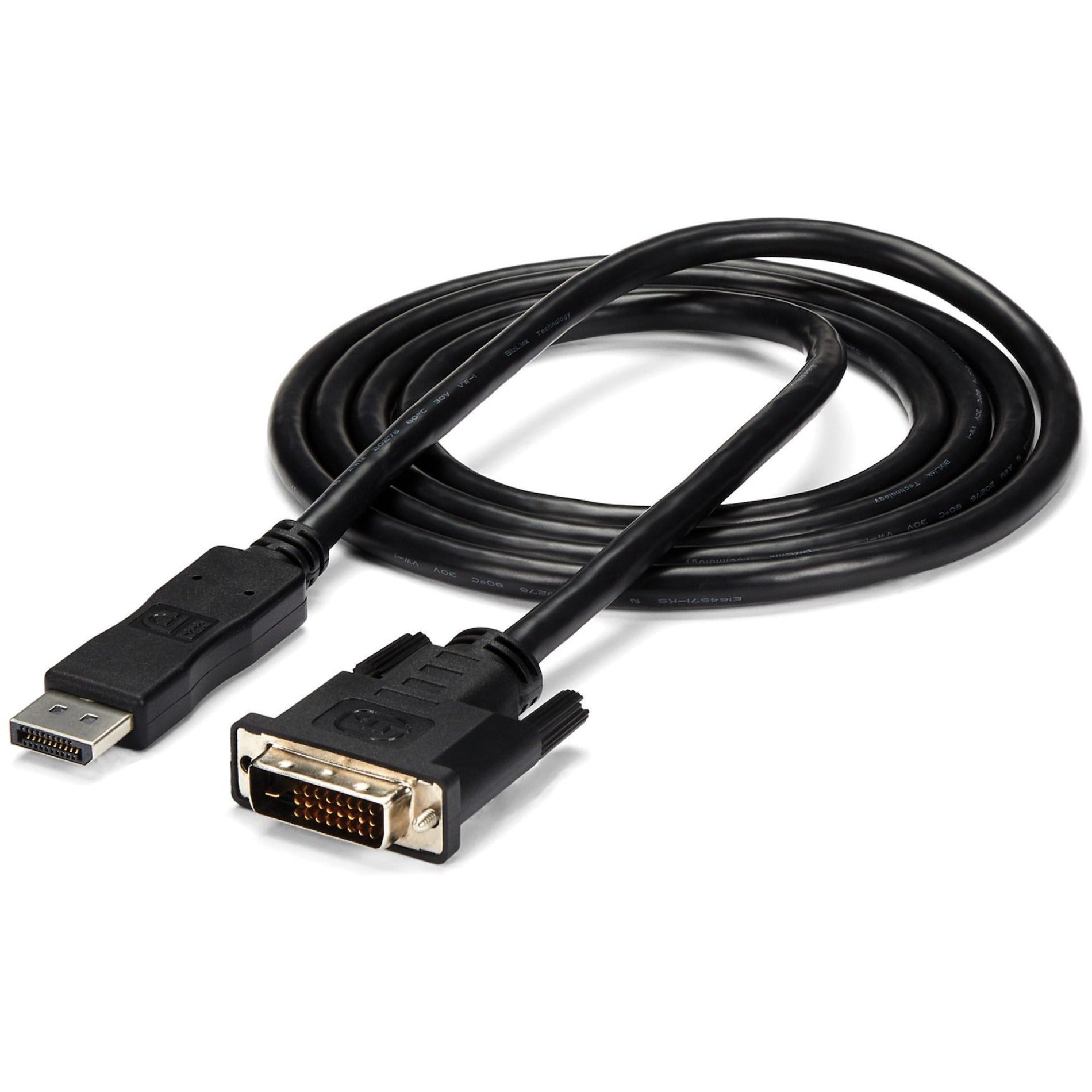 StarTech DP2DVIMM6 Câble DisplayPort vers DVI 6 ft Brancher et Utiliser Résolution Supportée de 1920 x 1200 Noir