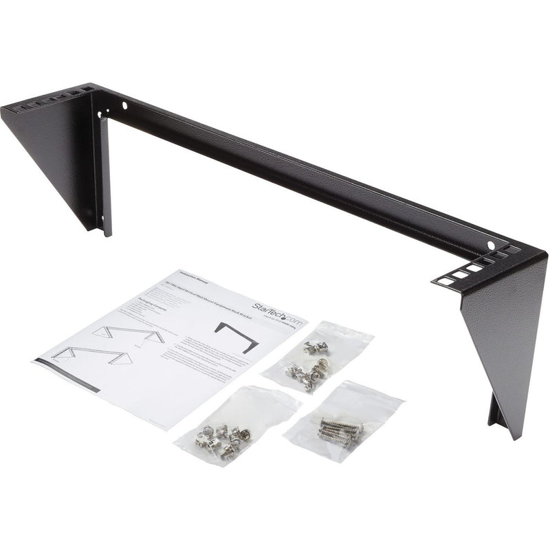 Product contents showing bracket with included mounting hardware and instructions