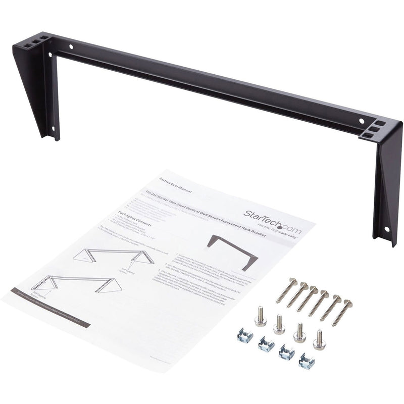 StarTech.com 1U wall mount bracket with included mounting hardware and installation manual