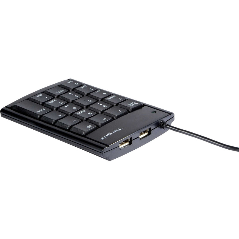 Side view of Targus numeric keypad highlighting dual USB hub ports