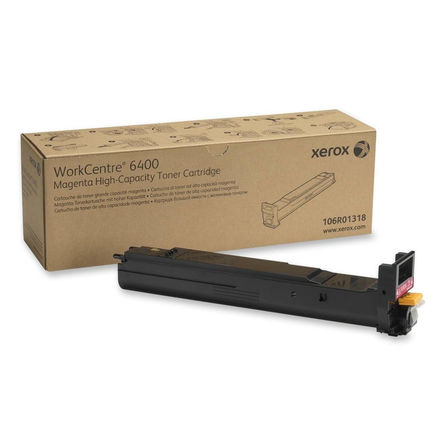 Xerox High Yield Magenta Toner Cartridge 106R01318, 16,500 Pages, Laser Print Technology, Compatible with WorkCentre 6400 Printer (1 Year Warranty)