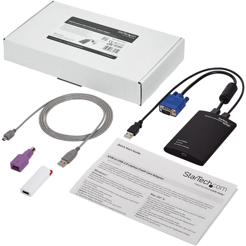 Complete StarTech.com KVM adapter kit with retail packaging and all included components