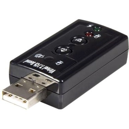 Angled view of StarTech.com USB Audio Adapter showing its compact design-alternate-image3