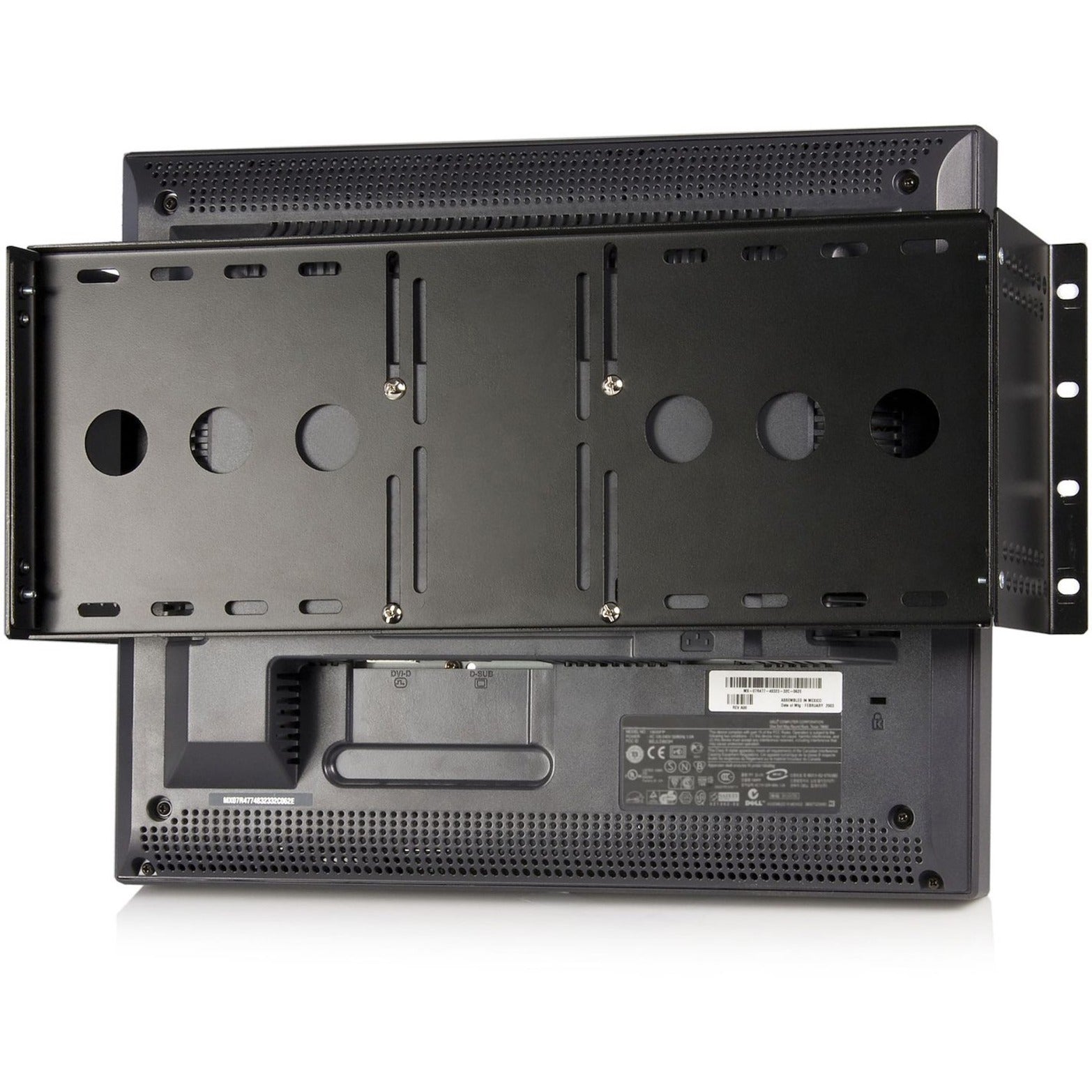 Soporte de montaje universal para monitor LCD VESA StarTech.com RKLCDBK para rack o gabinete de 19 pulgadas solución duradera y versátil.
