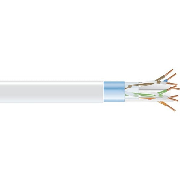 Close-up view of Black Box CAT6 cable cross-section showing white outer jacket and internal copper conductors-alternate-image1