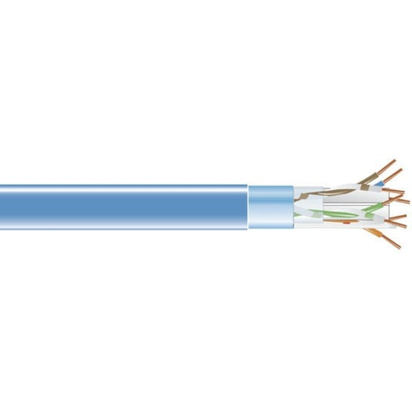 Musta Laatikko EVNSL0611A-1000 CAT6 400-MHz Kiinteä Kimppukaapeli F/UTP CMP Ilmakanava BL 1000FT Kela Elinikäinen Takuu TAA-yhteensopiva RoHS-sertifioitu