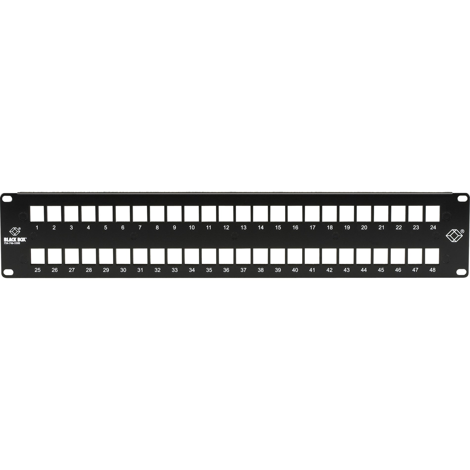 Sort Kasse JPMT1048A GigaStation2 MultiMedia Patch Panel - 2U 48-Port