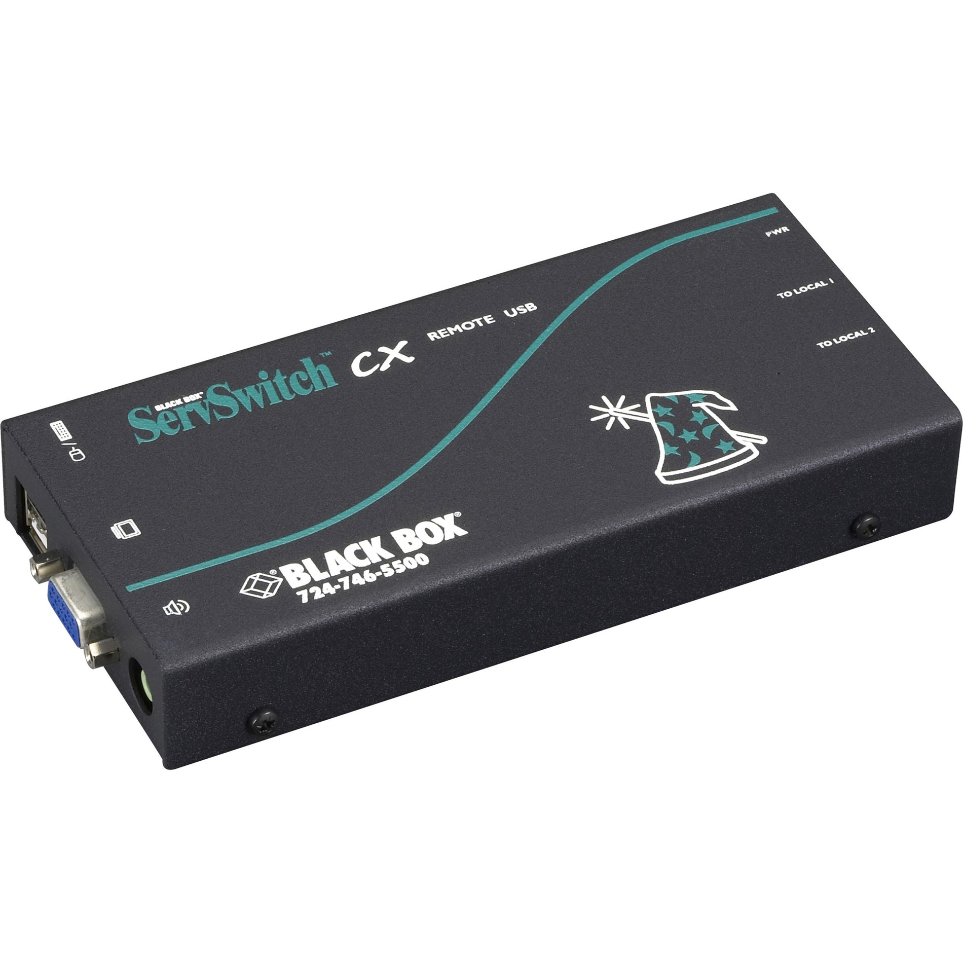 Black Box KV04AU-REM ServSwitch CX Uno USB Remote Access Module with Audio, 2-Year Warranty, USB and VGA Ports