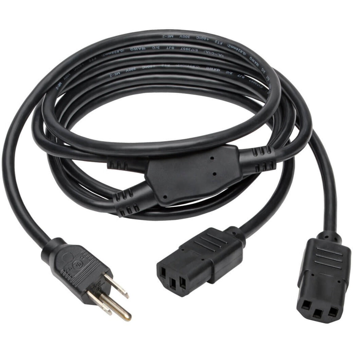 Tripp Lite P006-006-2 Splitter Cable 6ft Power Cord, NEMA 5-15P to 2 x C13 Y Splitter Cable