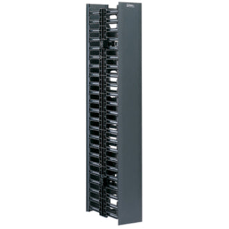 Panduit WMPV22E NetRunner 22U vertical cable manager with black finish and hinged cover system for professional cable organization-alternate-image1