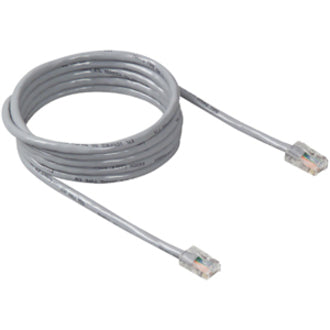 Gray 50-foot Belkin Cat.5e STP network patch cable with molded snagless connectors coiled in a loop