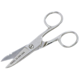 IDEAL 35-088 Electrician's Scissors w/Stripping Notch, Cuts up to #16 AWG Solid and #12 AWG Stranded Wire