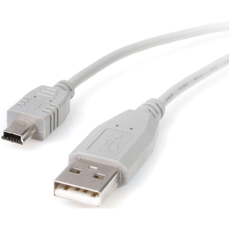 StarTech.com USB 2.0 cable showing Type-A and Mini-B connectors with gray housing