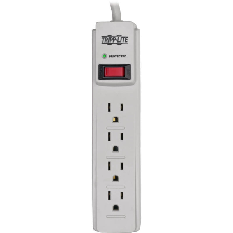 Detailed view of TLP404 surge protector outlet spacing and design