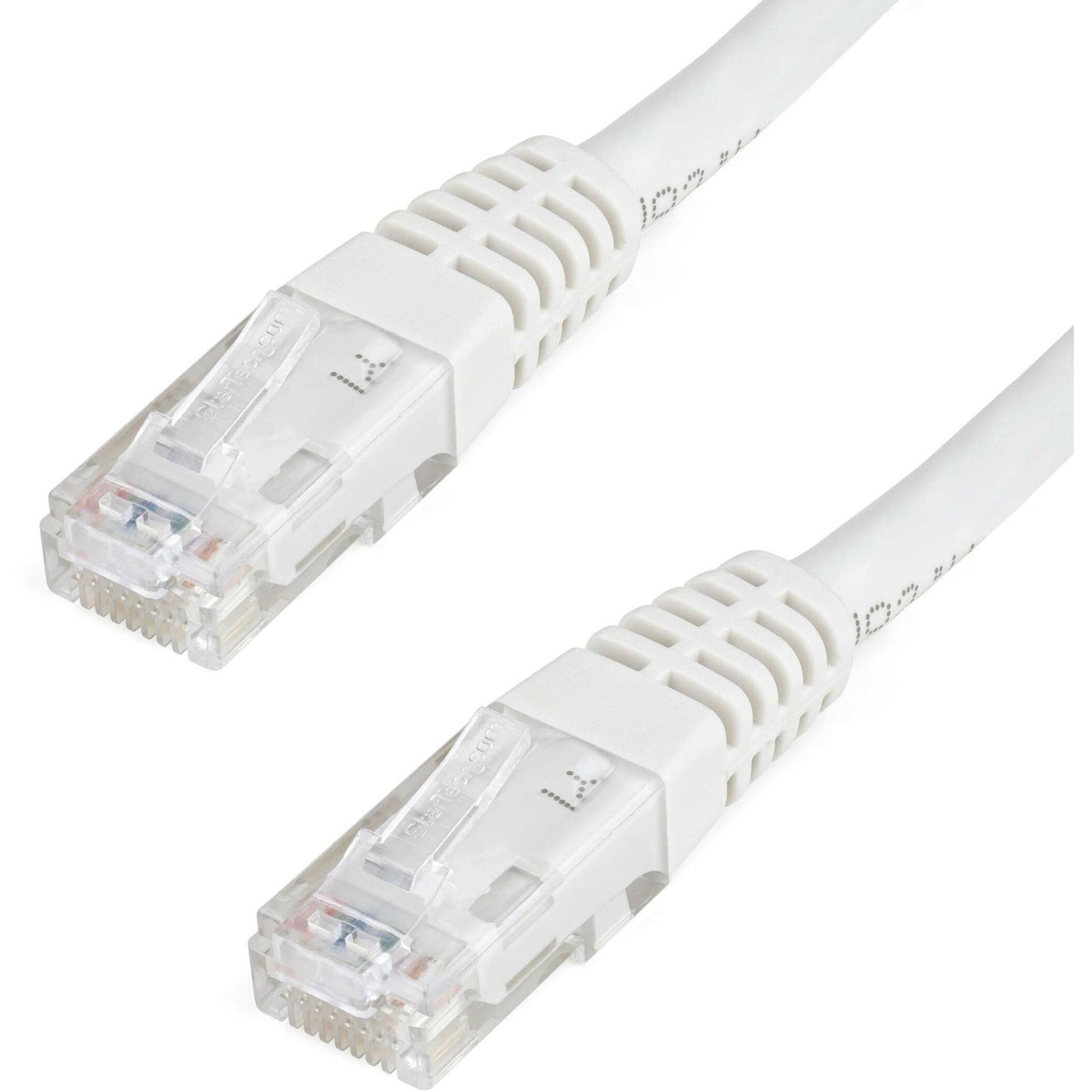 Startech.com C6PATCH4WH 4英尺白色Cat6 UTP Patch电缆 ETL验证，抗磨损，成型，PoE，应变缓解，耐损坏，耐腐蚀，耐锈，耐弯曲，绞线，PoE++，无卡口，10 Gbit/s