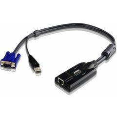 ATEN KA7170 KVM Adapter Cable, RJ-45 Network Female to HD-15 Male & USB Type A Male, Black, Environmentally Certified RoHS WEEE - KA7170 (1 Year Warranty)