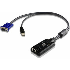 ATEN KA7175 KVM Adapter Cable, USB Type A Male and HD-15 Male Connectors, RJ-45 Network Female, Enhanced Video Quality, RoHS Compliant, Black - KA7175 (1 Year Warranty)