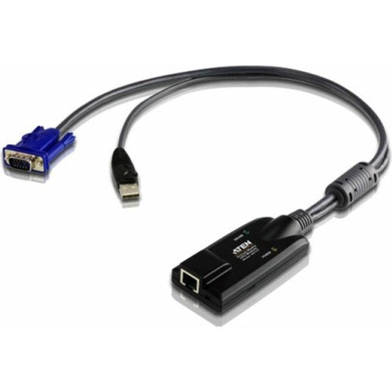 ATEN KA7175 KVM adapter cable showing RJ-45 interface module with USB and VGA connections