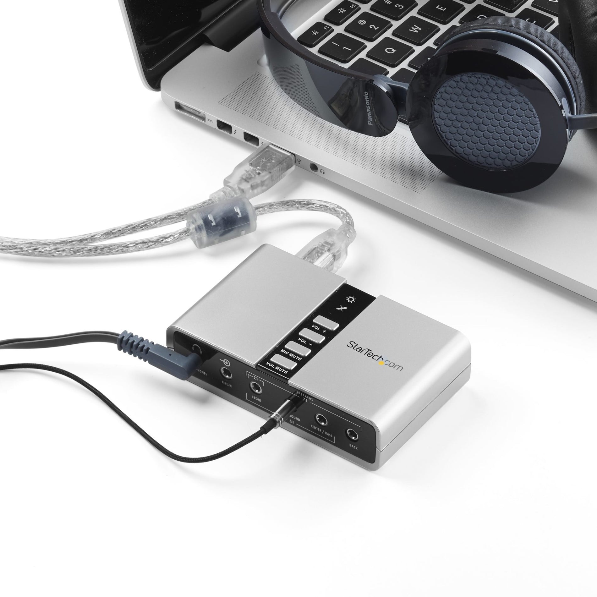 StarTech.com ICUSBAUDIO7D 7.1 USB Audio Adapter External Sound Card, Compact and Portable, Full 7.1 Audio Output Support