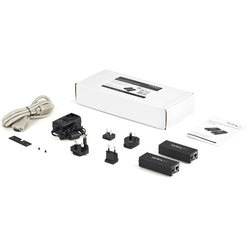 Complete contents of the VGA extender kit including accessories and documentation