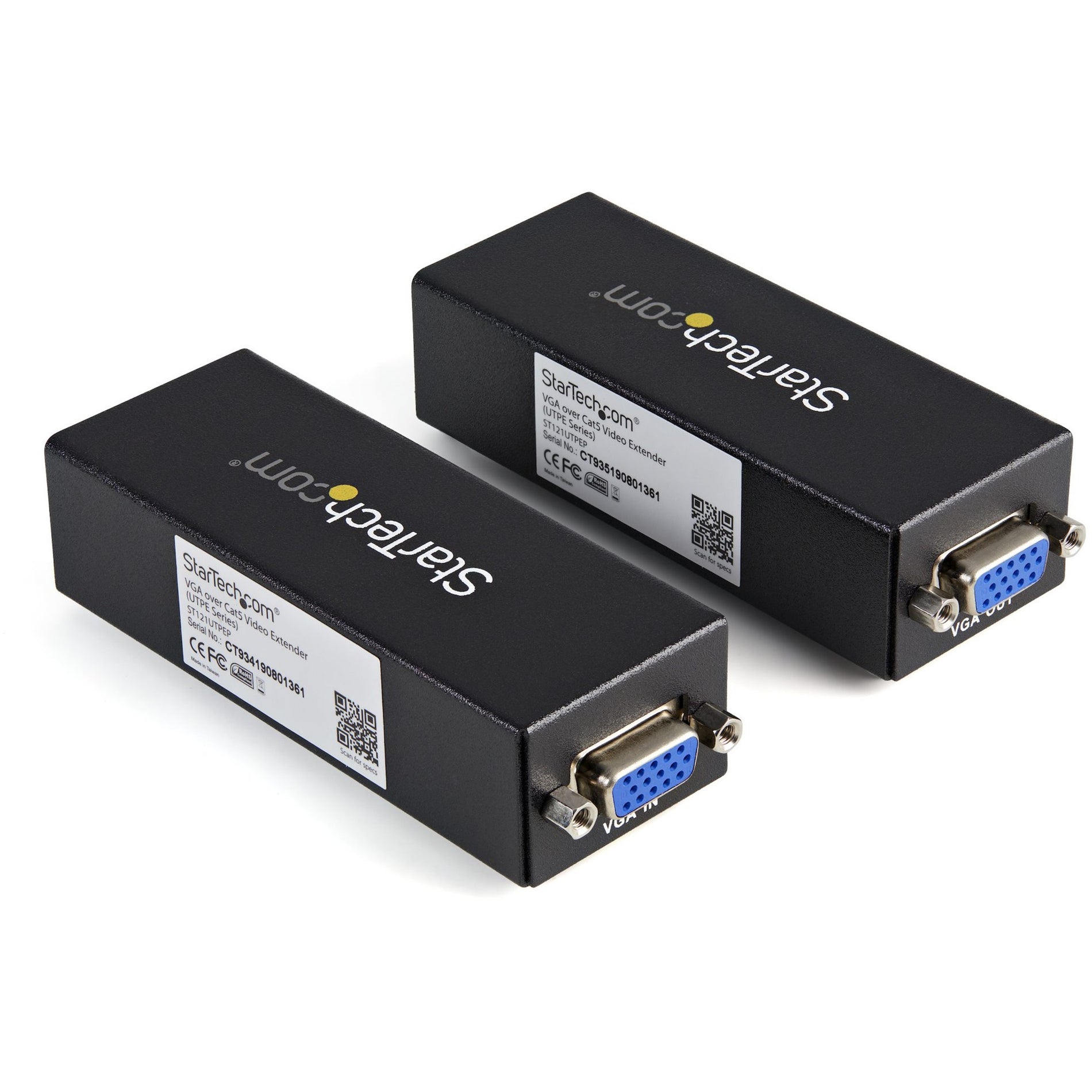 StarTech.com ST121UTPEP VGA to Cat 5 Monitor Extender Kit (250ft/80m), Extend VGA Displays up to 250 Feet