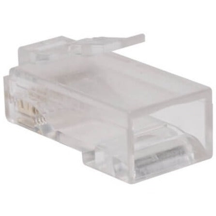 Detailed side perspective of Tripp Lite Cat6 RJ45 connector highlighting internal components