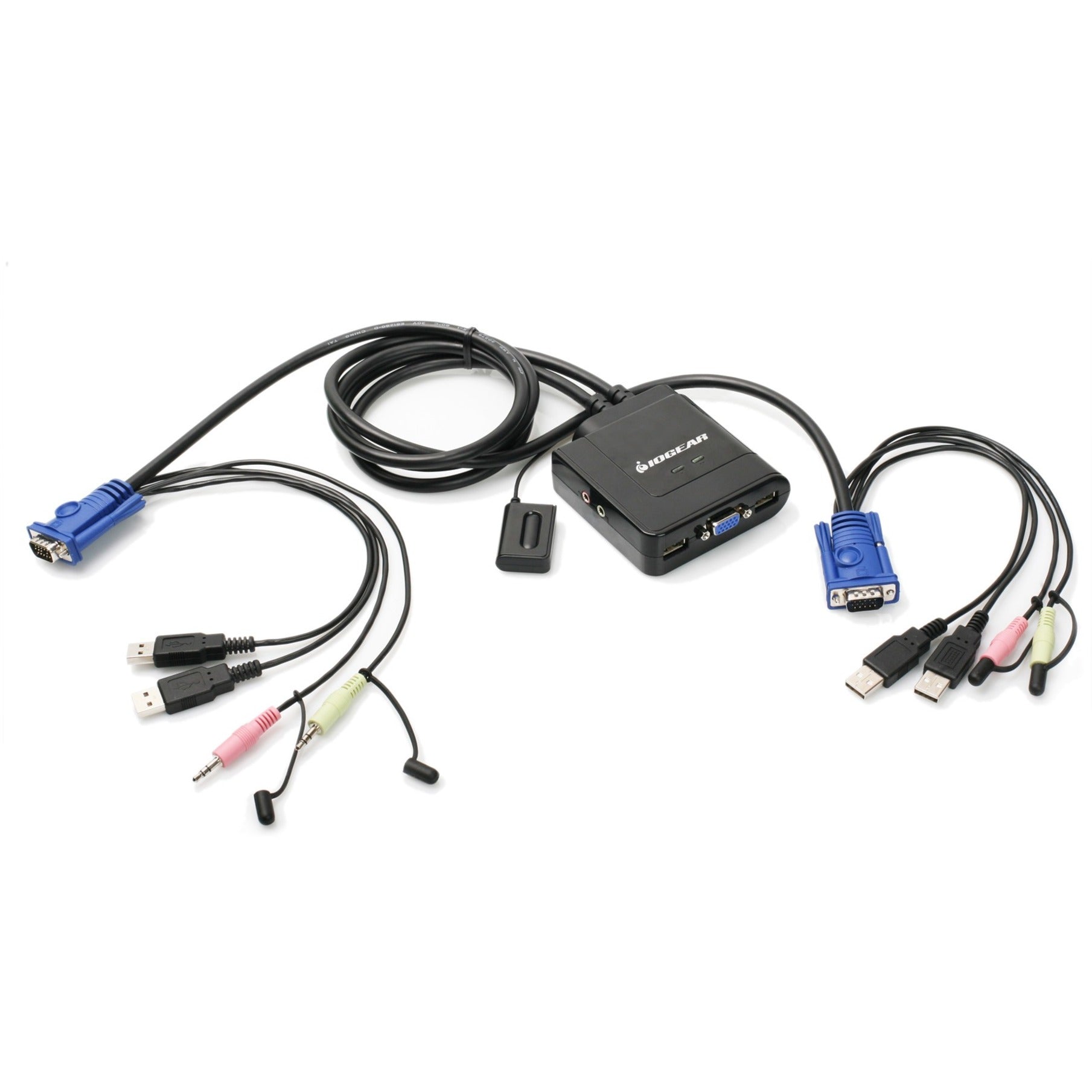IOGEAR جهاز تبديل KVM مع صوت ، كيبل USB بمنفذين ، QXGA ، 2048 × 1536 ، ضمان لمدة 3 سنوات