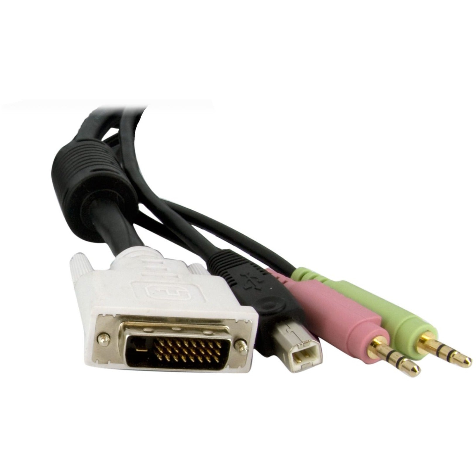 StarTech.com DVID4N1USB6 6ft 4-in-1 USB Dual Link DVI-D KVM Switch Kabel mit Audio & Mikrofon