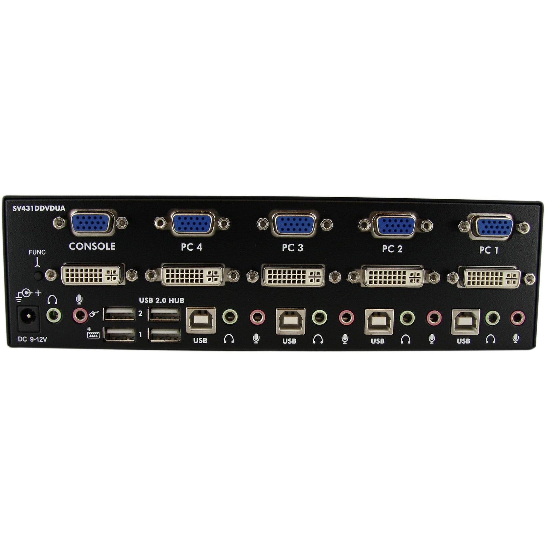 StarTech.com SV431DDVDUA 4-Port DVI and VGA, USB KVM Switch with Audio and USB 2.0 Hub, Dual Monitor Support