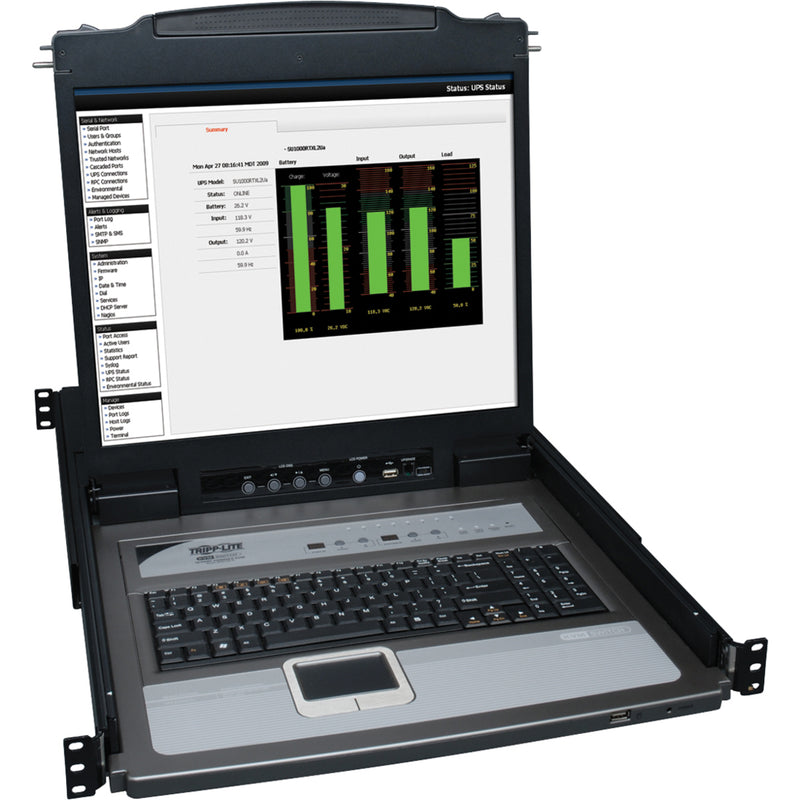 Close-up view of Tripp Lite NetDirector's system monitoring interface displaying performance metrics