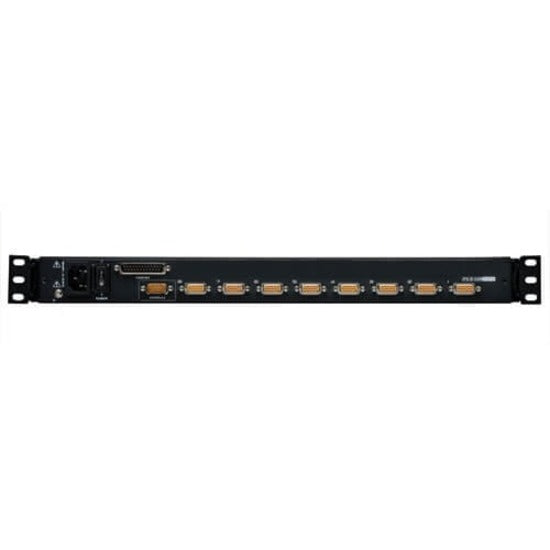 Front-facing view of Tripp Lite NetDirector KVM switch ports and connectivity options